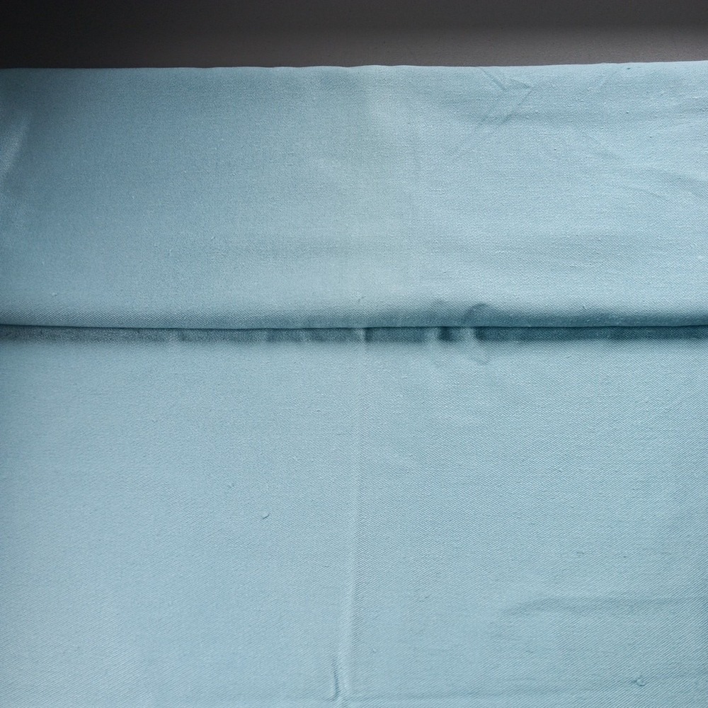 Vintage Cotton Blend Fabric Nubby Texture Aqua Blue Sheen Decor 3.5 Yards‎ Chic